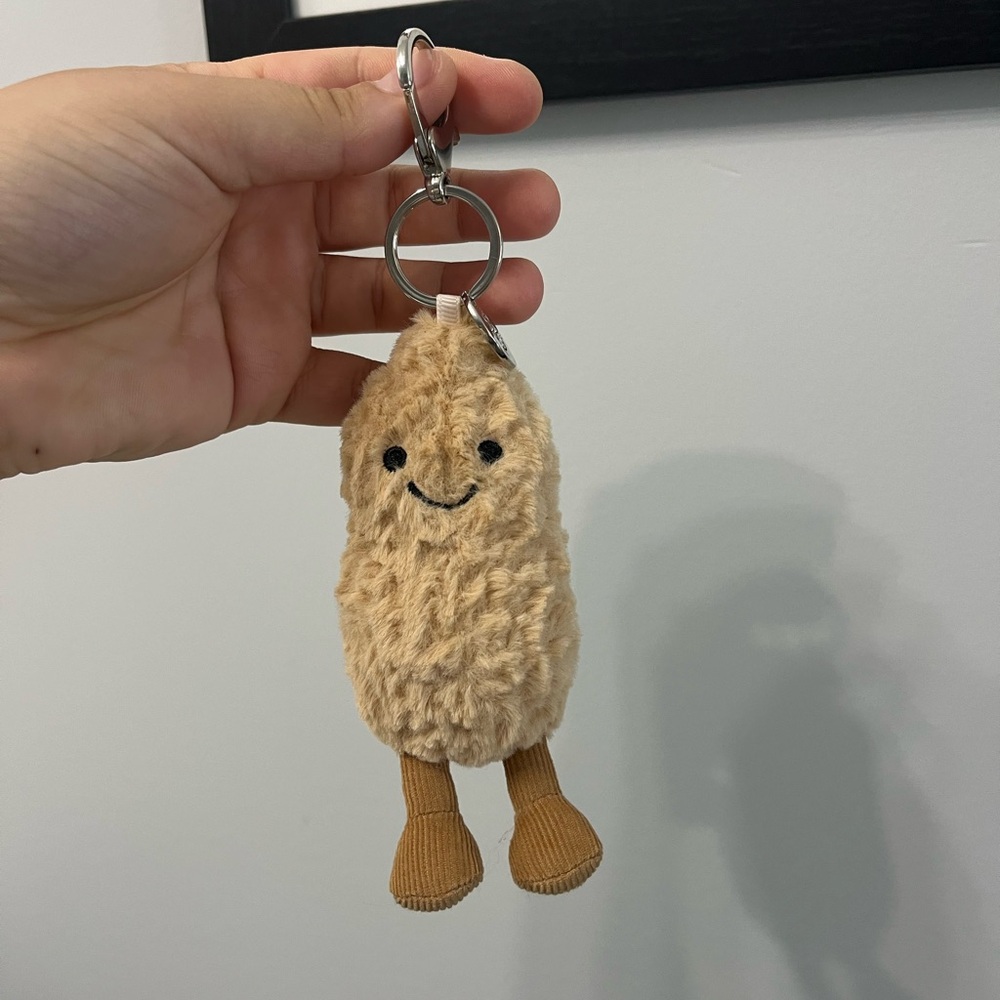 Jellycat peanut bag charm